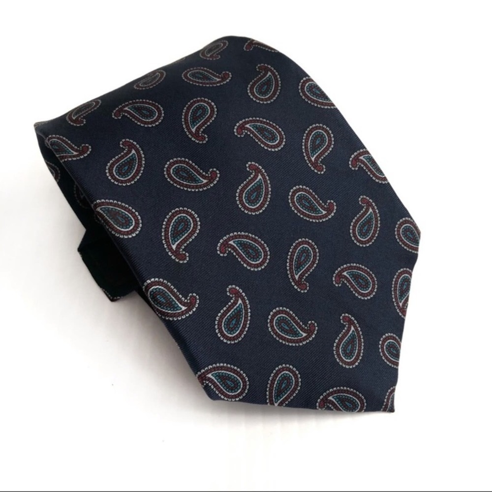 •Vtg Bert Pulitzer 100% silk tie paisley print